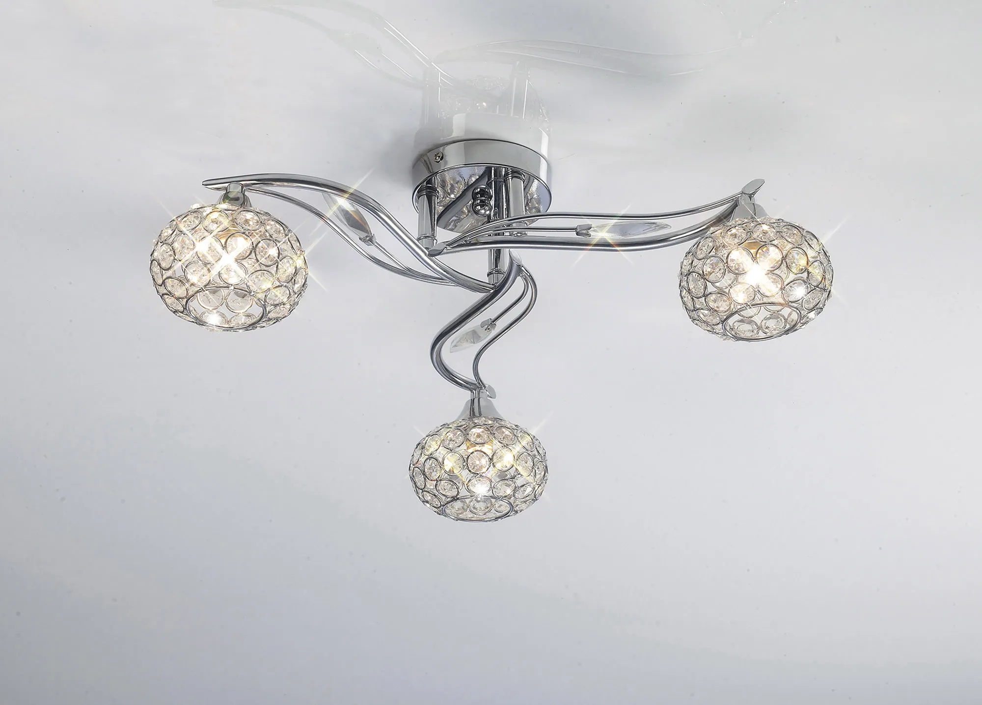 Leimo Polished Chrome Crystal Ceiling Lights Diyas Flush Crystal Fittings Leimo Polished Chrome Crystal Ceiling Lights Diyas Flush Crystal Fittings